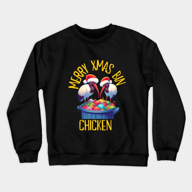 Bin Chicken Christmas Crewneck Sweatshirt by BukovskyART